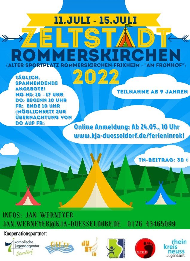 Flyer - Zeltstadt Rommerskirchen 2022